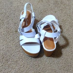 Mina white sandles